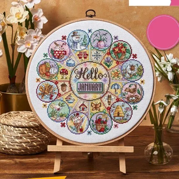 Cross Stitch Stamped Kits Beginners - [CC4270 - ปีใหม่สุขสันต์] ชุดปักครอสสติชแบบ DIY สำหรับผู้เริ่มต้น,