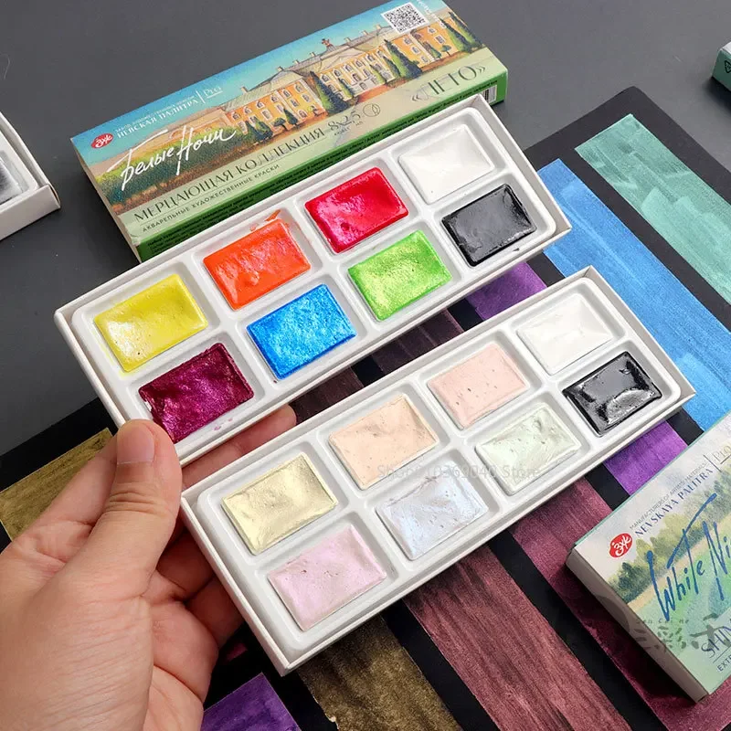 ชุดอุปกรณ์ศิลปะภาพวาดแบบพกพาสี - Watercolor Paint Set Solid Pigment บทวิจารณ์และราคา