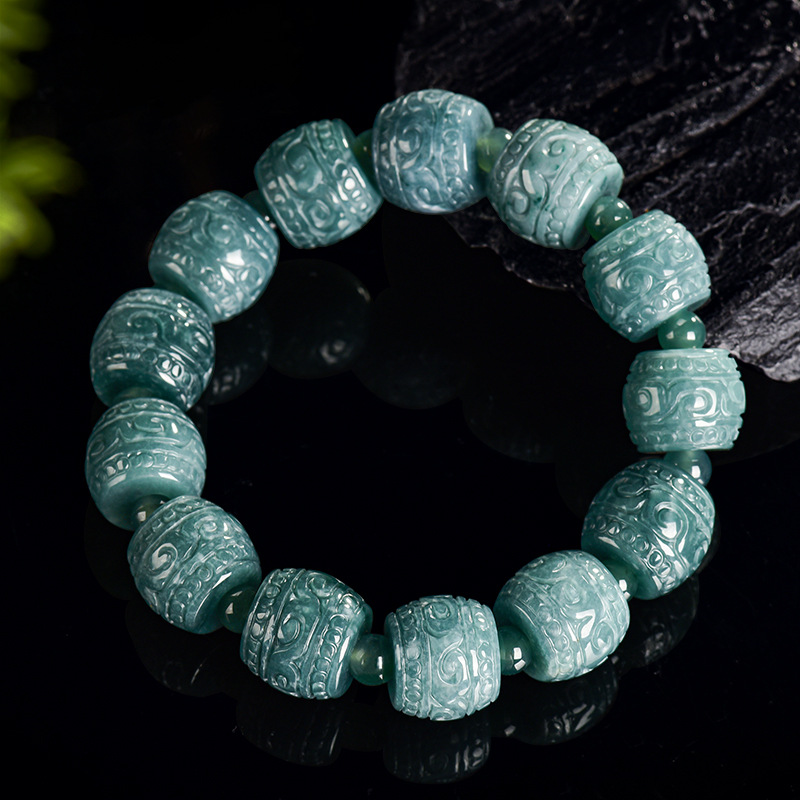 กำไลข้อมือหยกพม่าธรรมชาติแกะสล - Beading บทวิจารณ์และราคา