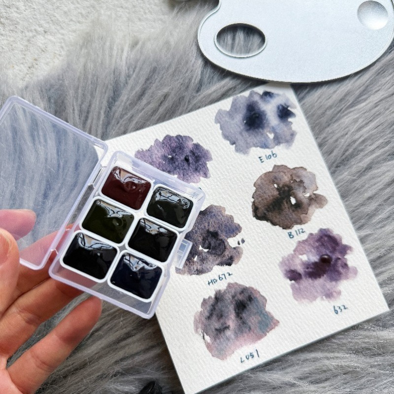 สี 6 สี 1 มล. คอลเลคชั่นไวท์ไน - Watercolor Paint Set Solid Pigment บทวิจารณ์และราคา